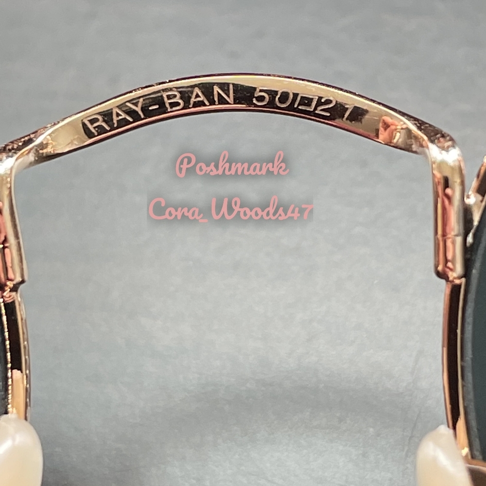 RayBan Round Metal Green Lenses RB3447 Gold Frame Unisex New - Picture 7 of 16